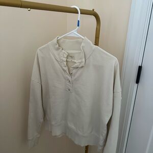 CALIA by Carrie Underwood Cream Button-Up Sweatshirt